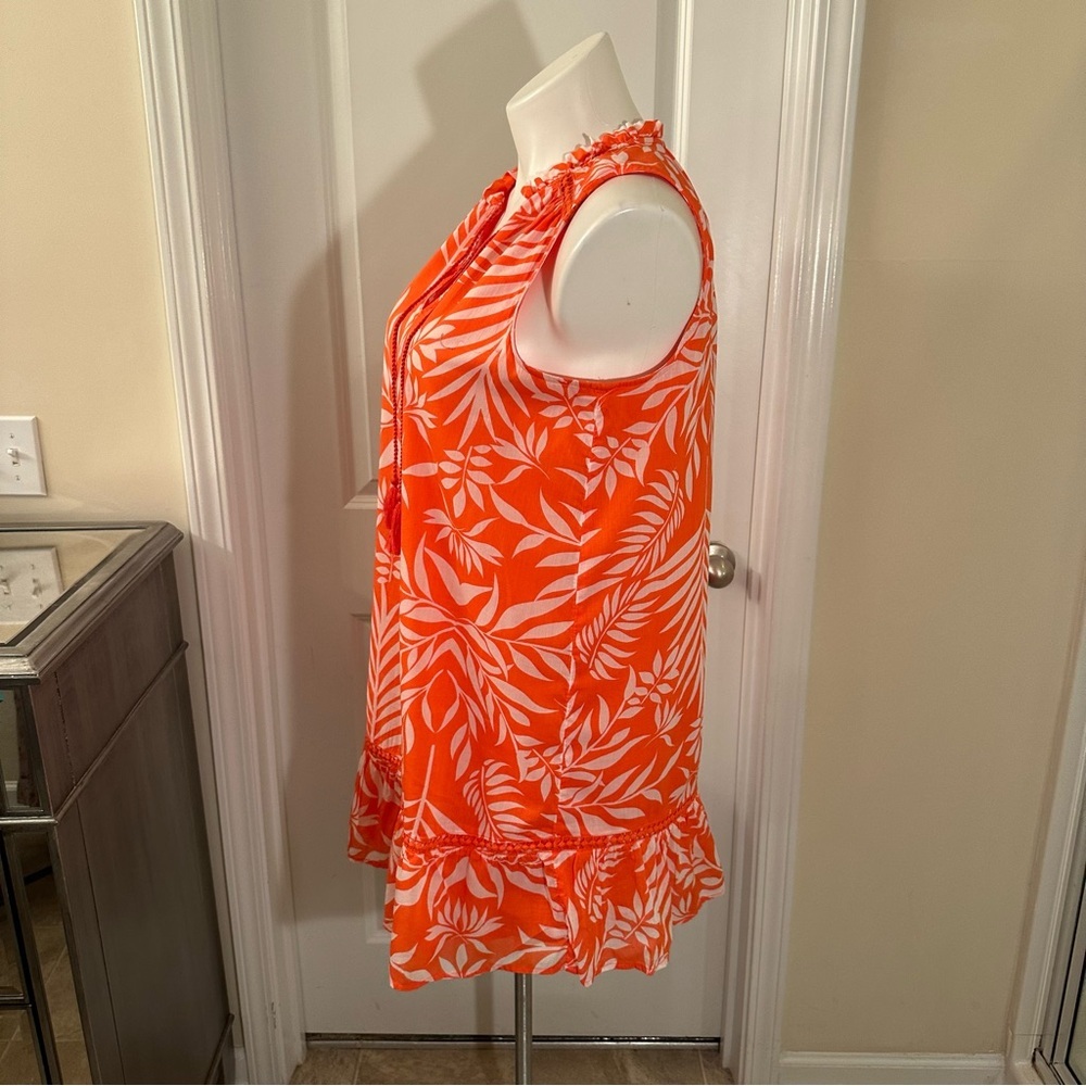 crown & ivy Orange and White Tropical Print Mini Dress - Picture 4 of 10